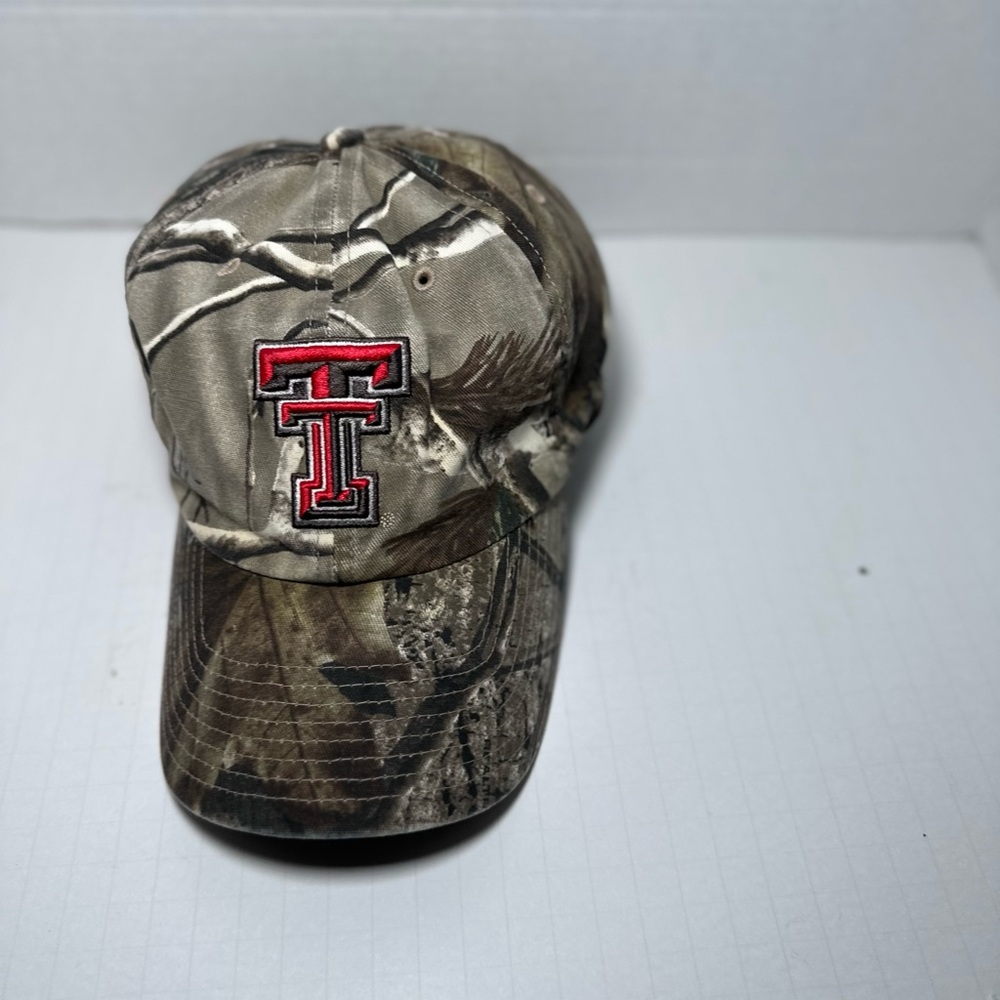 Camo Baseball Cap with Red Logo